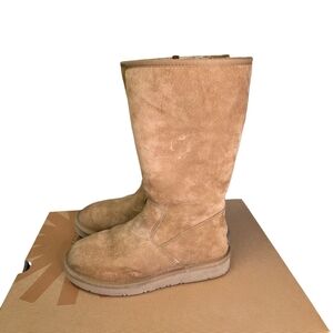 Ugg Sumner Boots Chestnut Tan Suede Sherpa Lined Zipper Size 7